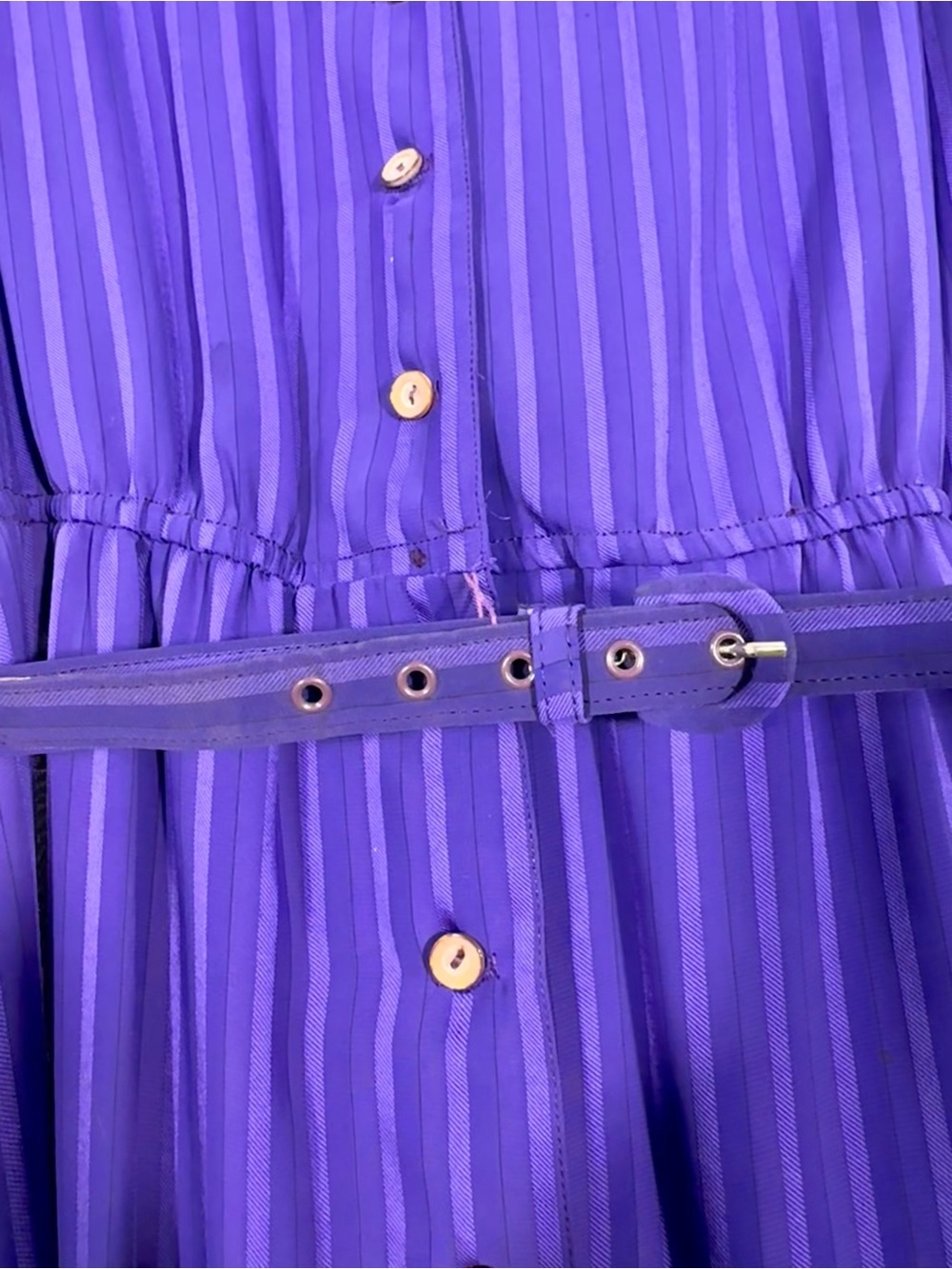 Vintage 90s Kono Purple Long Sleeve Button Front Dress - Picture 5 of 6
